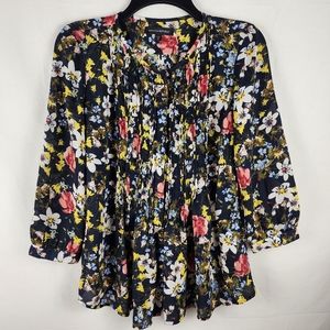 Banana Republic Floral 3/4 Sleeve Top (XSP)